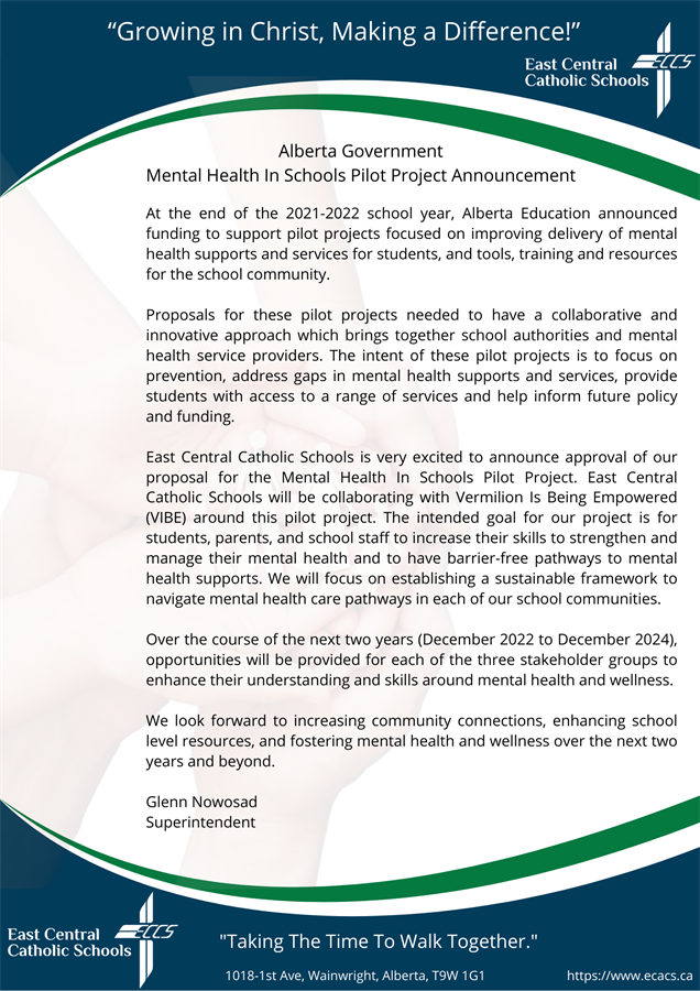 Mental Health In Schools Pilot Project